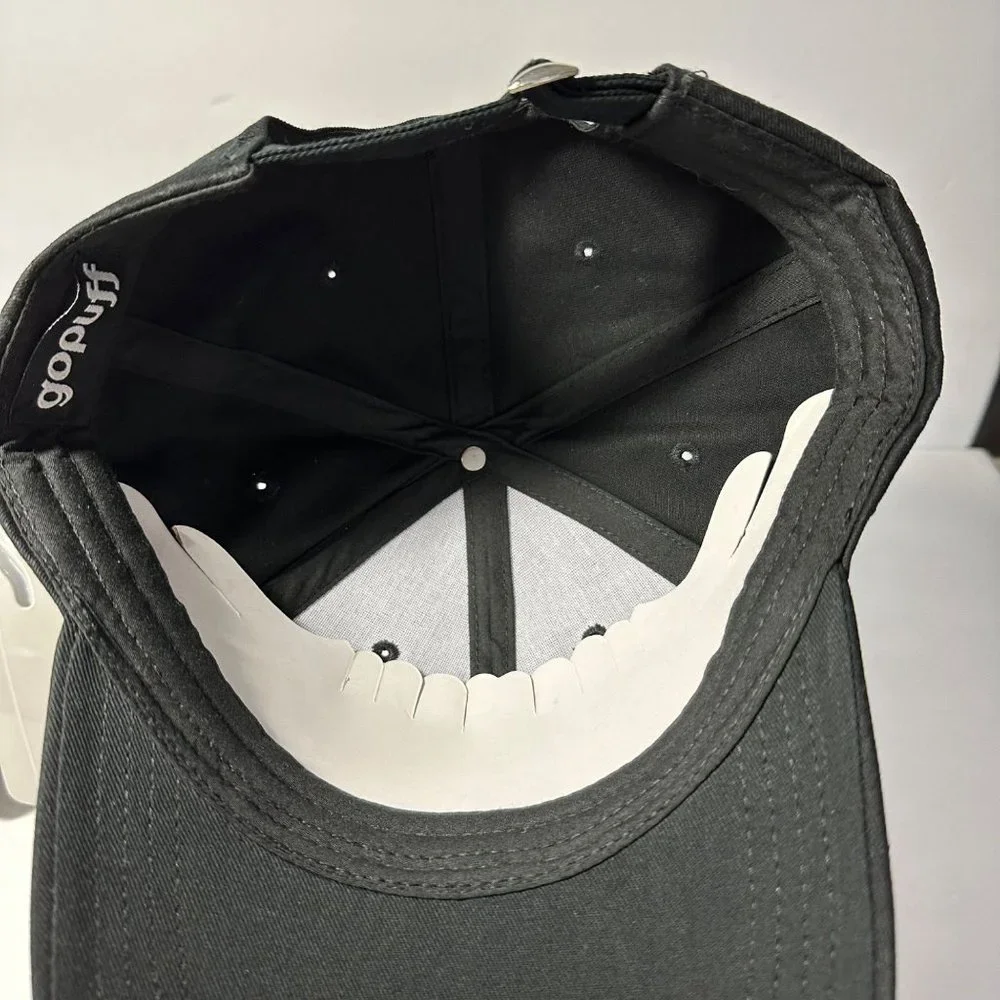 Gopuff Delivery Black Adjustable Strap Back Trucker Hat Baseball Cap NWOT - Picture 7 of 7
